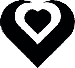 Poster - heart flat icon grunge style vector