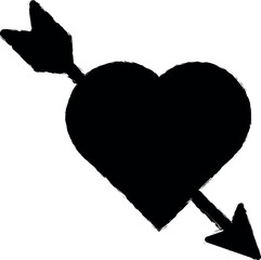 Poster - heart flat icon grunge style vector