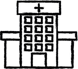 Poster - building, clinic, hospital icon grunge style vector