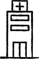 Poster - building, clinic, hospital icon grunge style vector