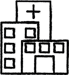 Poster - building, clinic, hospital icon grunge style vector