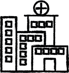 Poster - building, clinic, hospital icon grunge style vector