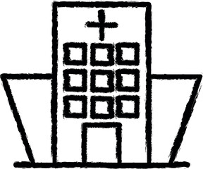 Poster - building, clinic, hospital icon grunge style vector