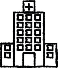 Poster - building, clinic, hospital icon grunge style vector