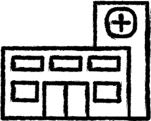 Poster - building, clinic, hospital icon grunge style vector