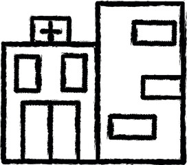 Poster - building, clinic, hospital icon grunge style vector