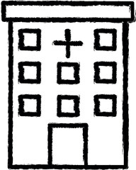 Poster - building, clinic, hospital icon grunge style vector