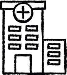 Poster - building, clinic, hospital icon grunge style vector