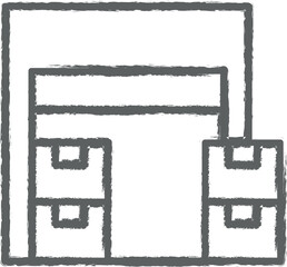 Poster - Industry flat, distribution, factory, goods, storage store warehouse icon grunge style vector