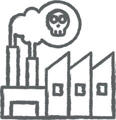 Poster - Industry flat, environment, factory, industrial, plant pollution smoke icon grunge style vector