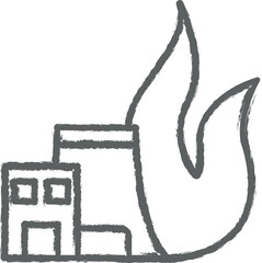 Poster - Industry flat, danger, emergency, fire, flame industrial smoke icon grunge style vector