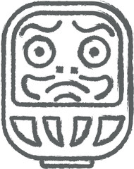 Poster - Japan, daruma icon grunge style vector