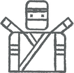 Poster - Japan, ninja icon grunge style vector