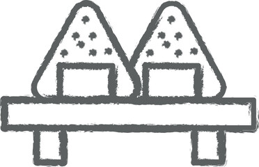 Poster - Japan, onigiri icon grunge style vector