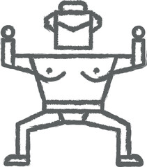 Poster - Japan, sumo icon grunge style vector