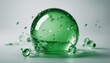 transparent green water bubbles against a white background graphic element
