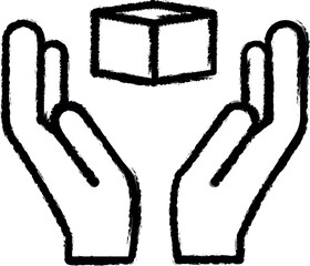 Poster - Hand delivery icon grunge style vector