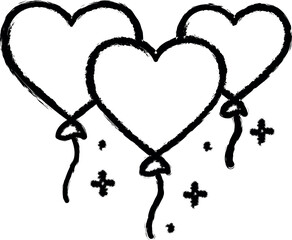 Poster - Balloons, love, heart icon grunge style vector