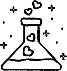 Poster - Flask, heart icon grunge style vector