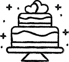 Poster - Cake, heart icon grunge style vector