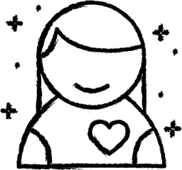 Poster - Avatar, woman, love icon grunge style vector