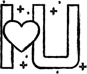 Poster - Love, heart icon grunge style vector