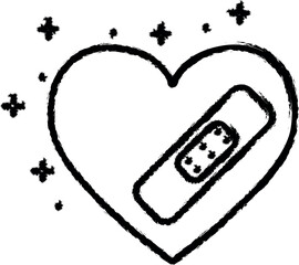 Poster - Patch, heart icon grunge style vector