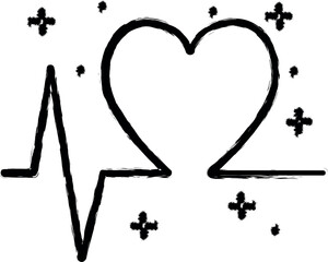 Poster - Pulse, heart icon grunge style vector