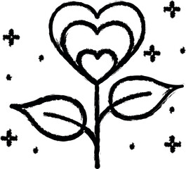 Poster - Plant, heart icon grunge style vector