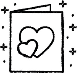 Poster - Postcard, heart icon grunge style vector