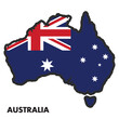 Isolated map of Australia with its flag Vector
