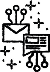 Poster - Mail chip chat icon grunge style vector