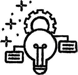 Poster - Light bulb gear icon grunge style vector