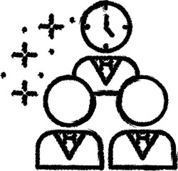 Poster - People clock icon grunge style vector