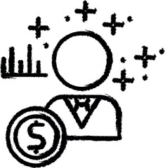 Poster - Dollar chart human icon grunge style vector