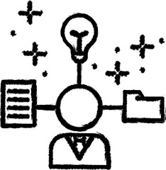 Poster - Human light bulb folder file icon grunge style vector
