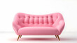 © ART - A pink pastel colored sofa in a pink walls living room mock up.Generated Ai.