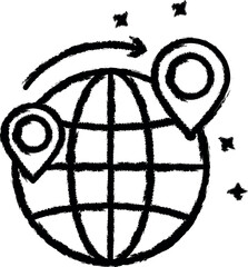 Poster - Globe location tour icon grunge style vector