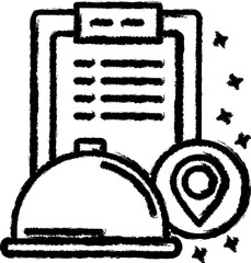 Poster - Food map location icon grunge style vector