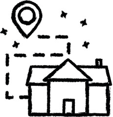Poster - Route way home location icon grunge style vector