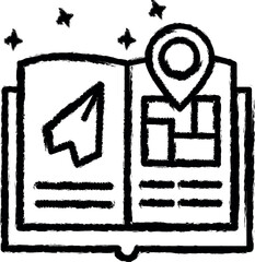 Poster - Travel guide location book icon grunge style vector