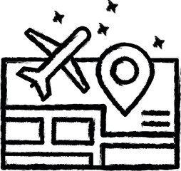 Poster - Boarding plane navigator icon grunge style vector