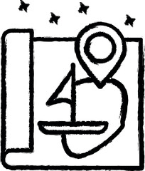 Poster - Map boat navigator icon grunge style vector