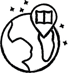 Poster - Map library navigator icon grunge style vector