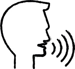 Poster - the person speaks icon grunge style vector