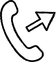 Poster - outgoing call icon grunge style vector