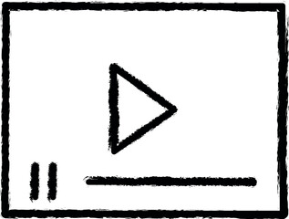 Poster - video player icon grunge style vector