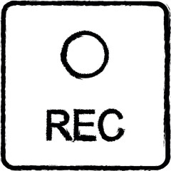 Poster - record button icon grunge style vector