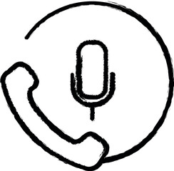 Poster - microphone and handset icon grunge style vector