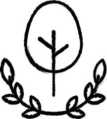 Poster - ecology, earth day, tree, wreath icon grunge style vector